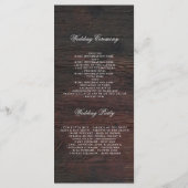 メイスンジャーのストリングライトの素朴結婚式 プログラム (裏面)