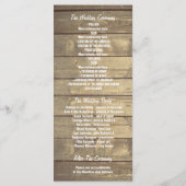 メイスンジャーのストリングライトの素朴結婚式 プログラム (裏面)