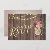 メイスンジャーのストリングライトフローラ 出欠カード (正面/裏面)