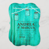 メイスンジャーのストリングライト5x7結婚式招待状 招待状 (正面/裏面)