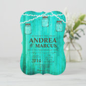 メイスンジャーのストリングライト5x7結婚式招待状 招待状 (スタンド正面)