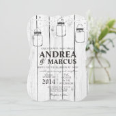 メイスンジャーのストリングライト5x7結婚式招待状 招待状 (スタンド正面)