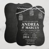 メイスンジャーのストリングライト5x7結婚式招待状 招待状 (正面/裏面)