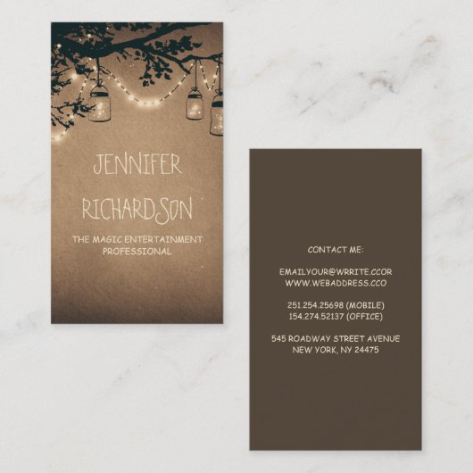 メイスンジャーのストリングラ素朴イト 名刺 (正面/裏面)