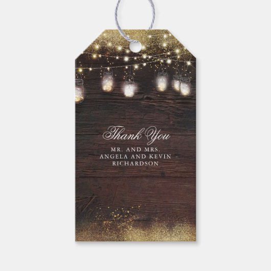 メイスンジャーのストリングラ素朴イ結婚ッツ ギフトタグ (正面)