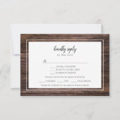 メイスンジャーのバーガンディ結婚式RSVP + entreeの選択 出欠カード (正面)