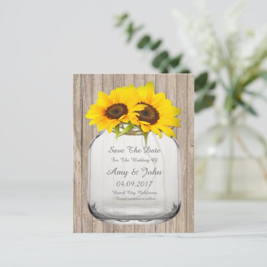 メイスンジャーのヒマワリは日付のヒマワリ6を保存する 案内ポストカード (スタンド正面)