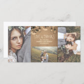 メイスンジャーのホタル素朴ライト結婚の感謝 サンキューカード (正面/裏面)