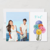 メイスンジャーの中のフォトブーケ結婚式招待状 招待状 (裏面)