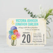 メイスンジャーの中のフォトブーケ結婚式招待状 招待状 (スタンド正面)