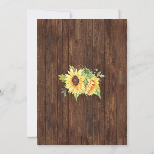 メイスンジャーの国のシックな性別ひまわりの花を明かす 招待状 (裏面)