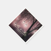 メイスンジャーの弦のライトは木の素朴結婚な スタンダードカクテルナプキン (角)