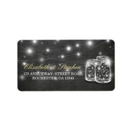 メイスンジャーの文字列灯チャックボー結婚ドの住所 ラベル