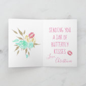メイスンジャーの花と蝶のキスかわいい田舎風 カード (内部)