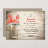 メイスンジャーの花ブライダルシャワー招待状 招待状 (正面/裏面)