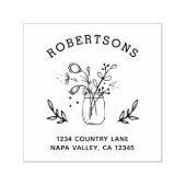 メイスンジャーの花 |独自の差出人住所 セルフインキングスタンプ (デザイン)