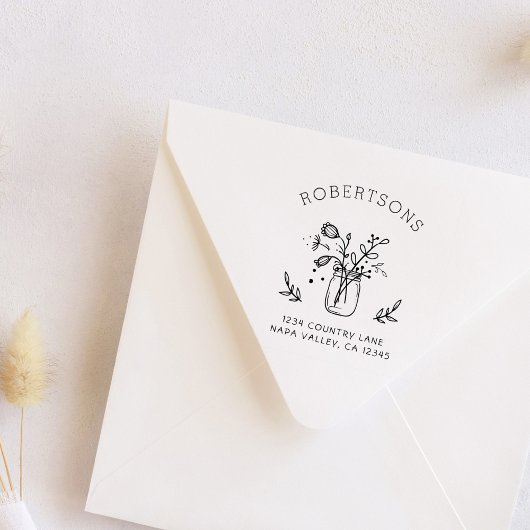 メイスンジャーの花 |独自の差出人住所 セルフインキングスタンプ