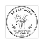 メイスンジャーの花 |独自の差出人住所 セルフインキングスタンプ (デザイン)