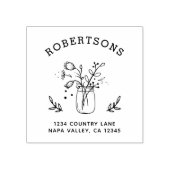 メイスンジャーの花 |独自の差出人住所 ラバースタンプ (インプリント)