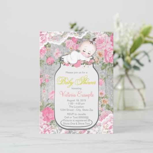 メイスンジャーの赤ちゃんシャワー 招待状 (スタンド正面)