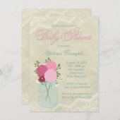 メイスンジャーの赤ちゃんシャワー 招待状 (正面/裏面)