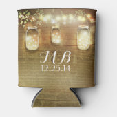 メイスンジャースストリングライツバ素朴ンウッド 缶クーラー (正面)