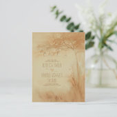 メイスンジャースストリングライトツリ素朴ー日付を保存 案内ポストカード (スタンド正面)