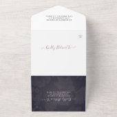 メイスンジャースストリングライトネイビーブルー結婚フラワーズ オールインワン招待状 (外側)