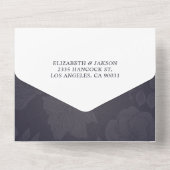 メイスンジャースストリングライトネイビーブルー結婚フラワーズ オールインワン招待状 (裏面)