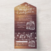 メイスンジャースストリングライト素朴ウッドウェディングRSVP オールインワン招待状 (内側)