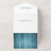 メイスンジャースストリングライト素朴ウッドウェディングRSVP オールインワン招待状 (外側)