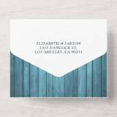 メイスンジャースストリングライト素朴ウッドウェディングRSVP オールインワン招待状 (裏面)