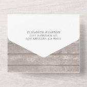 メイスンジャースストリングライト素朴ウッドウェディングRSVP オールインワン招待状 (裏面)