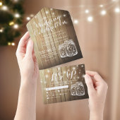 メイスンジャースストリングライト素朴ウッドウェディングRSVP オールインワン招待状