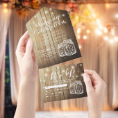 メイスンジャースストリングライト素朴ウッドウェディングRSVP オールインワン招待状