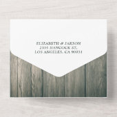 メイスンジャースストリングライト素朴ウッドウェディングRSVP オールインワン招待状 (裏面)