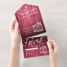 メイスンジャースストリングライト素朴ウッドウェディングRSVP