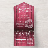 メイスンジャースストリングライト素朴ウッドウェディングRSVP オールインワン招待状 (内側)