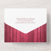 メイスンジャースストリングライト素朴ウッドウェディングRSVP オールインワン招待状 (裏面)