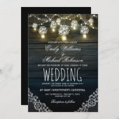 メイスンジャースストリングラエレガントイ素朴結婚トの 招待状 (正面/裏面)