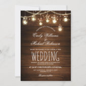 メイスンジャースストリングラエレガントイ素朴結婚トの 招待状 (正面)