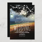 メイスンジャースストリングラエレガントイ素朴結婚トの 招待状 (正面/裏面)