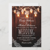 メイスンジャースストリングラエレガントイ素朴結婚トの 招待状 (正面)