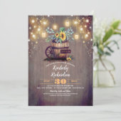 メイスンジャースライトサンフラワーベビー素朴シャワー 招待状 (スタンド正面)