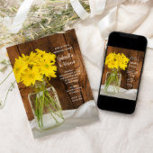 メイスンジャーデイジーカントリーウェディングリハーサルディナー 招待状