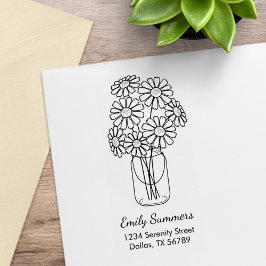 メイスンジャーデイジーフラワーズアドレス ラバースタンプ