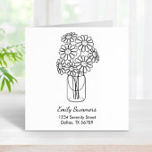 メイスンジャーデイジーフラワーズアドレス ラバースタンプ