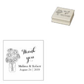 メイスンジャーデイジーフラワーズサンキュー結婚ズ ラバースタンプ (押印)