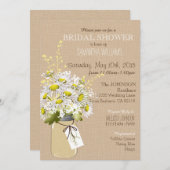 メイスンジャーデイジー素朴ブライダルシャワー 招待状 (正面/裏面)