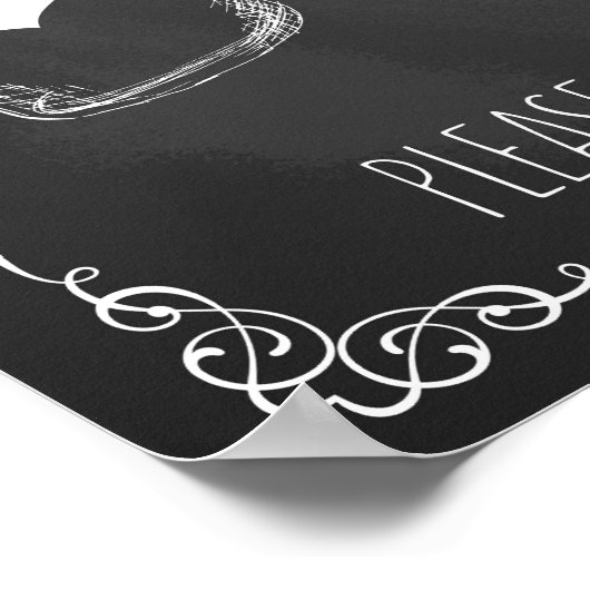 メイスンジャーバー結婚サインの黒板 ポスター (角)